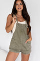 Topher Knotted Strap Zenana Shortalls (Light Olive) - NanaMacs