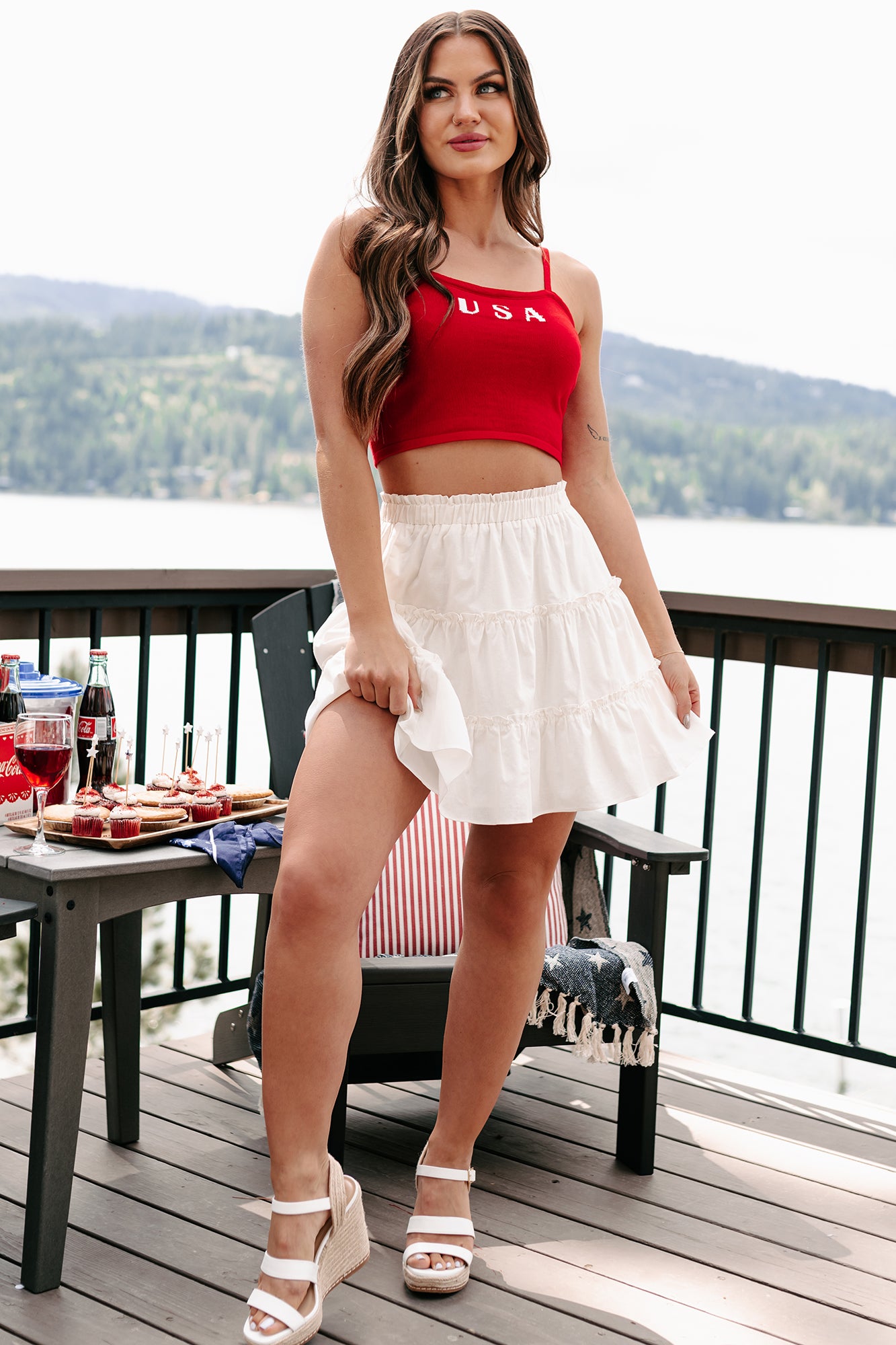 All Aflutter Tiered Ruffle Mini Skirt (Off White) · NanaMacs