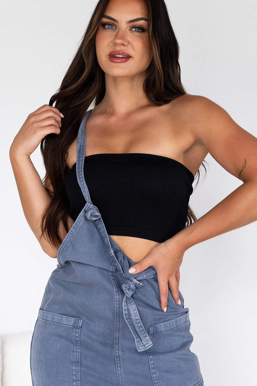 Elvin Ribbed Tube Top (Black) - NanaMacs