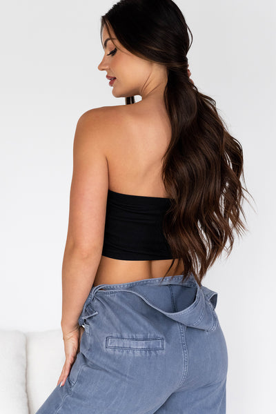 Elvin Ribbed Tube Top (Black) - NanaMacs