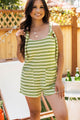 Simply Summery Knotted Strap Romper (Green Stripe) - NanaMacs