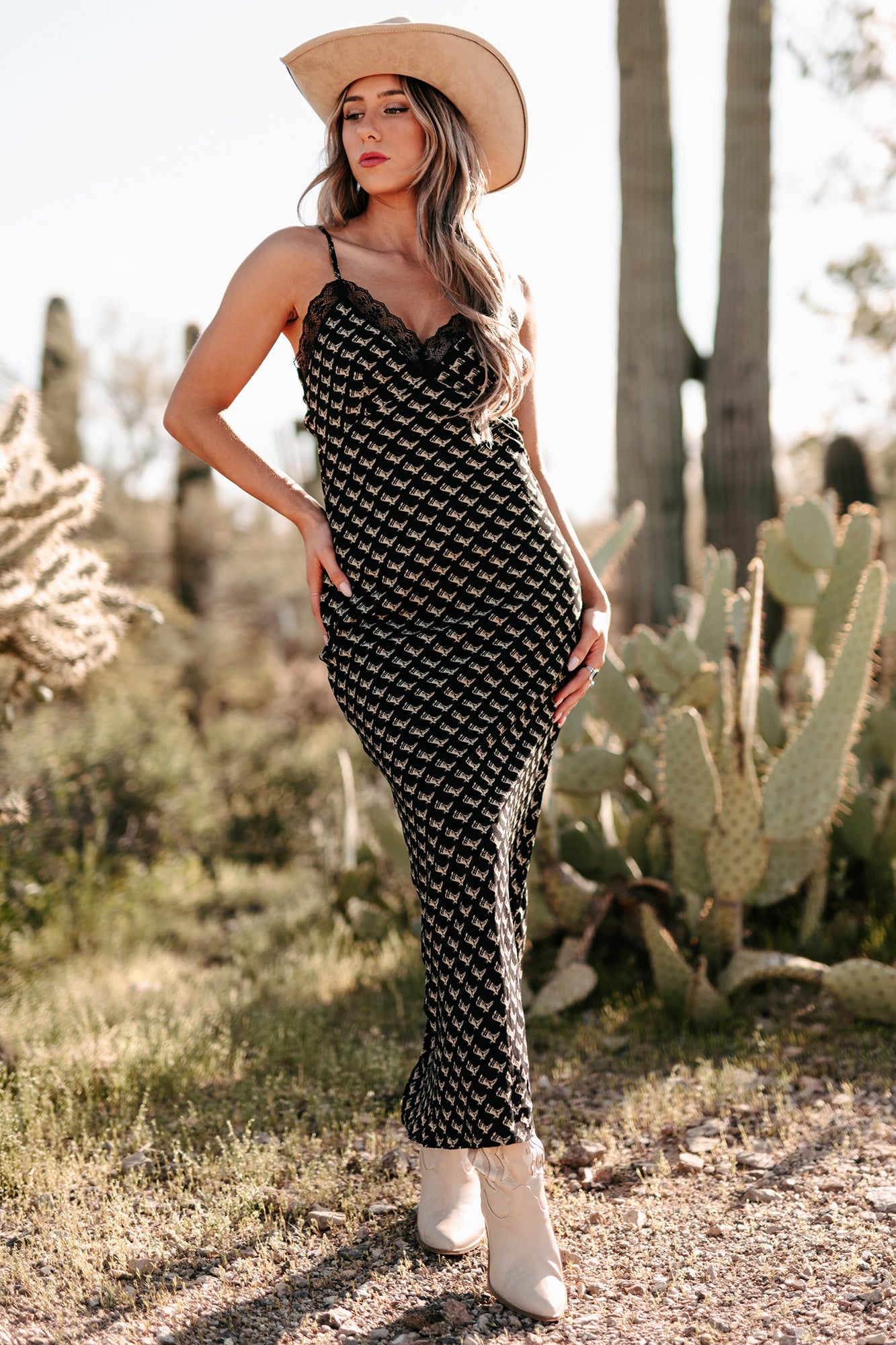 Women's Darling I'm Different Western Printed Maxi Dress in Black - Size S Women's Darling I'm Different Western Printed Maxi Dress in Black - Size S