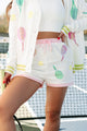 Playing Doubles Tennis Sequin Shorts (Light Pink) - NanaMacs