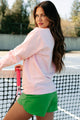 "NanaMacs Co. Polo Club" Graphic Crewneck (Light Pink) - Print On Demand - NanaMacs