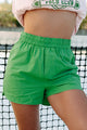 Leap Of Faith Elastic Waist Shorts (Green)