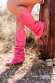 Not Just Anyone Rhinestone Slouchy Boots (Pink) - NanaMacs