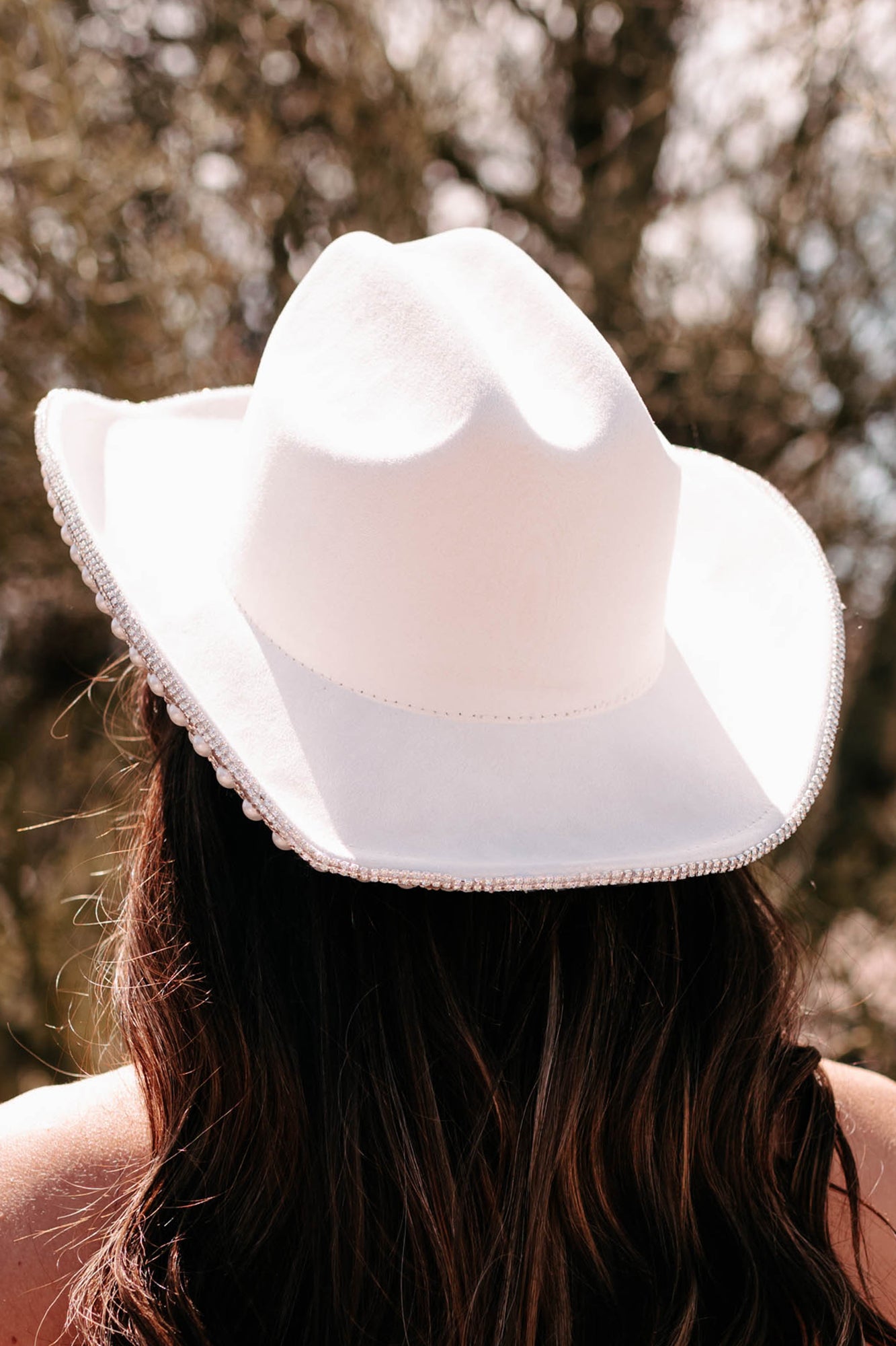 Life Unfiltered Rhinestone Pearl Cowboy Hat (Ivory) - NanaMacs