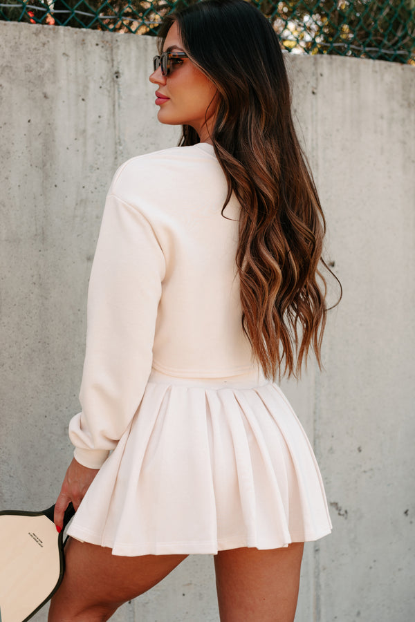 Coming In Clutch Reversible Shrug Top & Skirt Set (Ivory) - NanaMacs