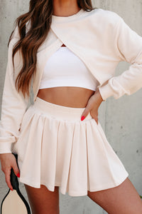 Coming In Clutch Reversible Shrug Top & Skirt Set (Ivory) - NanaMacs