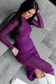 Going For Broke Mesh Midi Dress (Purple) - NanaMacs
