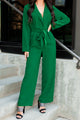 Searching For Success Belted Blazer Jumpsuit (Green) - NanaMacs