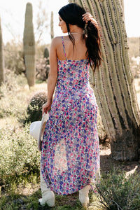 Dramatic Finale Ruffle Floral Maxi Dress (Pink Multi) - NanaMacs