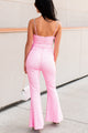 Disco Diva Rhinestone Strap Sequin Jumpsuit (Pink) - NanaMacs
