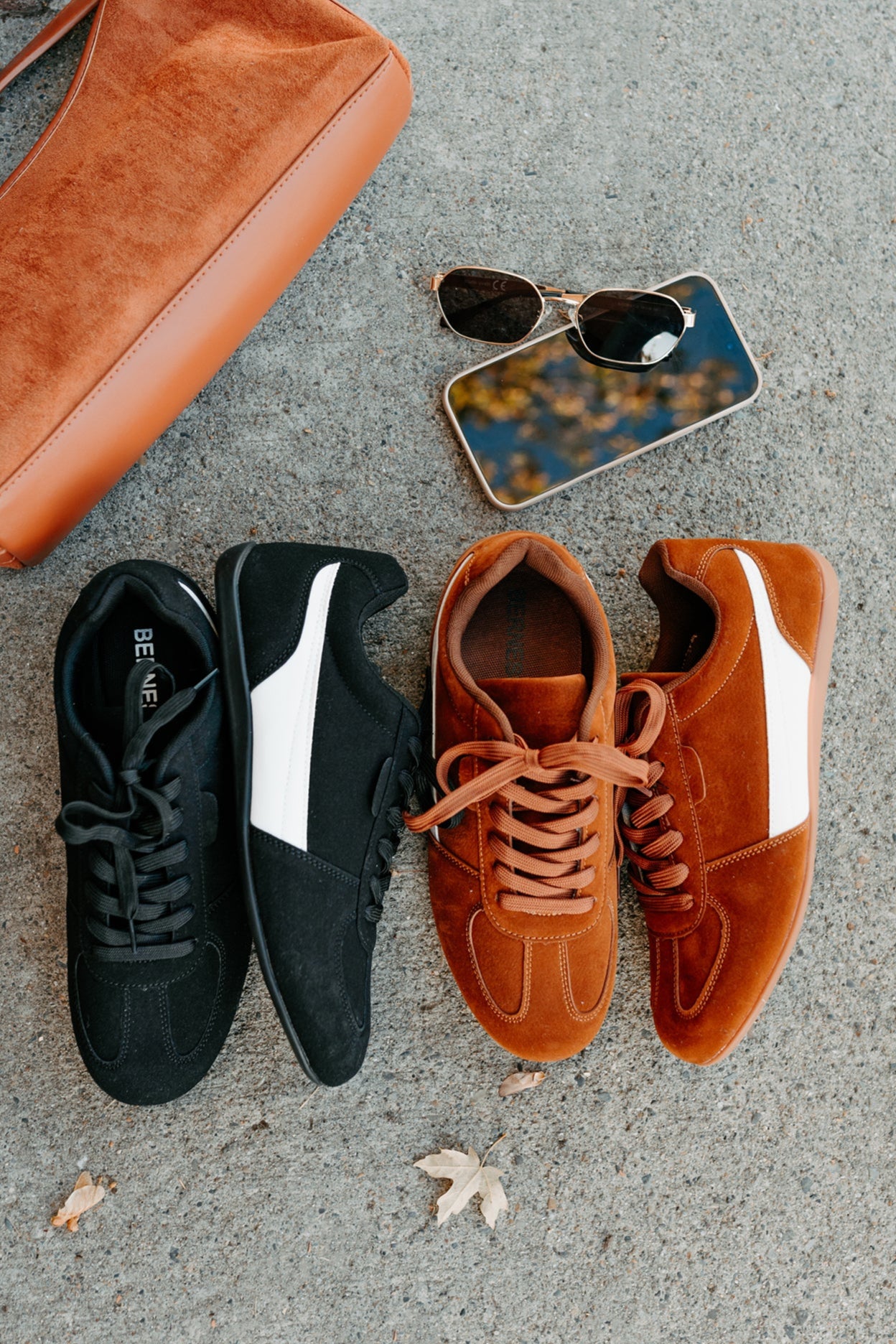 Endurance Edge Lace-Up Faux Suede Sneakers (Brown) - NanaMacs