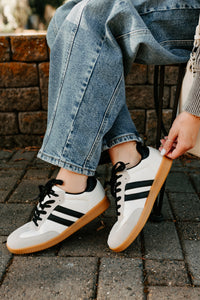 Vibes In Motion Lace-Up Platform Sneakers (Beige) - NanaMacs