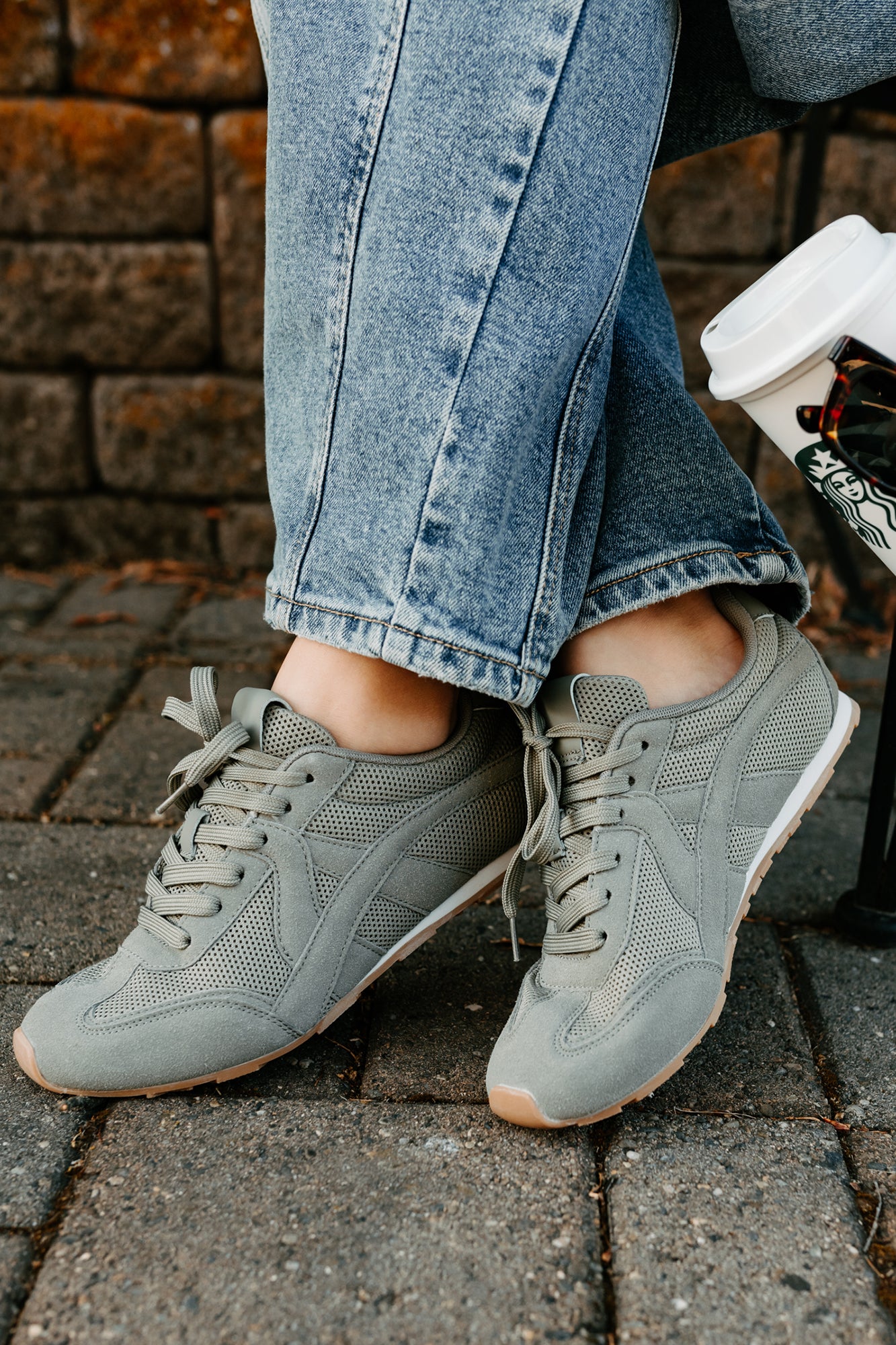 Chase The Wins Lace-Up Mesh Sneakers (Green) · NanaMacs