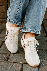 Chase The Wins Lace-Up Mesh Sneakers (Leopard) - NanaMacs