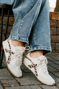 Chase The Wins Lace-Up Mesh Sneakers (Leopard) - NanaMacs