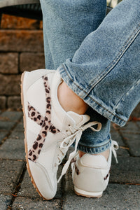 Chase The Wins Lace-Up Mesh Sneakers (Leopard) - NanaMacs