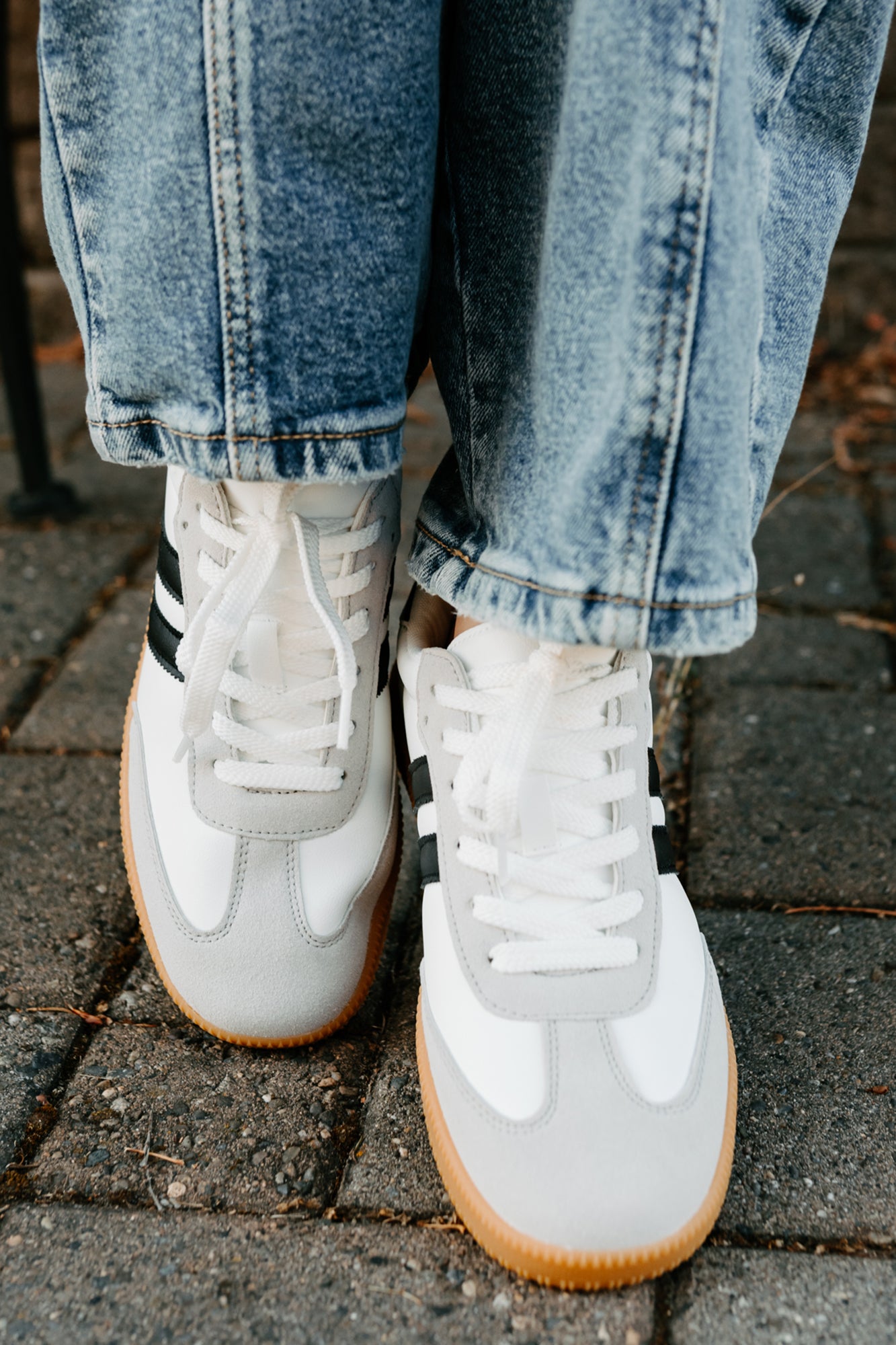 Vibes In Motion Lace-Up Platform Sneakers (White) - NanaMacs