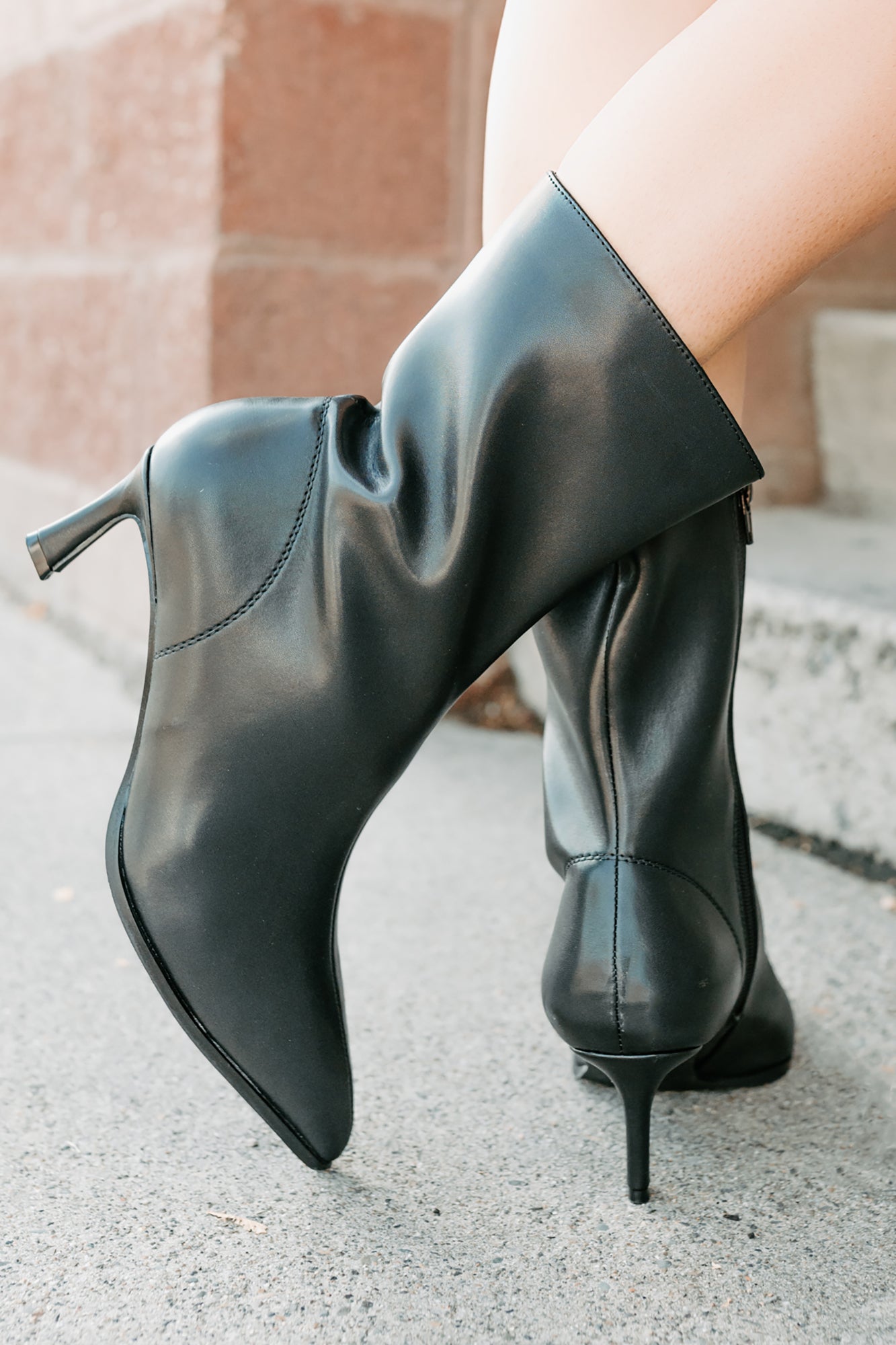 Autumn Hues Pointed Toe Stiletto Booties (Black) - NanaMacs