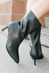 Autumn Hues Pointed Toe Stiletto Booties (Black) - NanaMacs