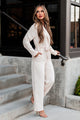 Searching For Success Belted Blazer Jumpsuit (Cream) - NanaMacs