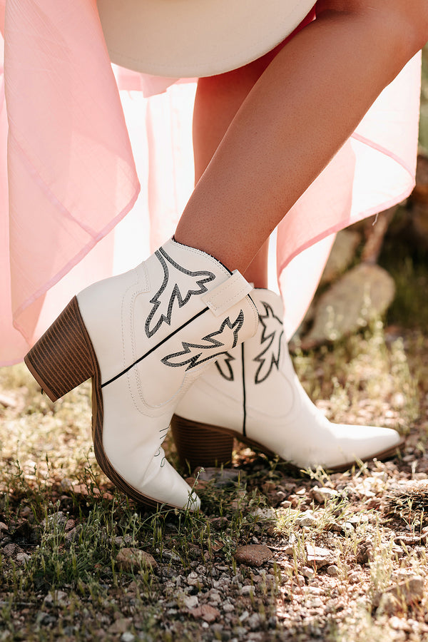 Wrangling Dreams Western Cowboy Booties (White) - NanaMacs