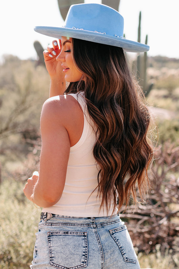 Photo Ready Rhinestone Pearl Ribbed Tank Top (Off White) - NanaMacs