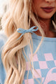 Cute Hair, Don't Care Three Piece Bow Hair Clip Set (Blue) - NanaMacs