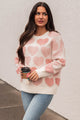 Steadfast Love Oversized Pearl Heart Sweater (Light Pink) - NanaMacs