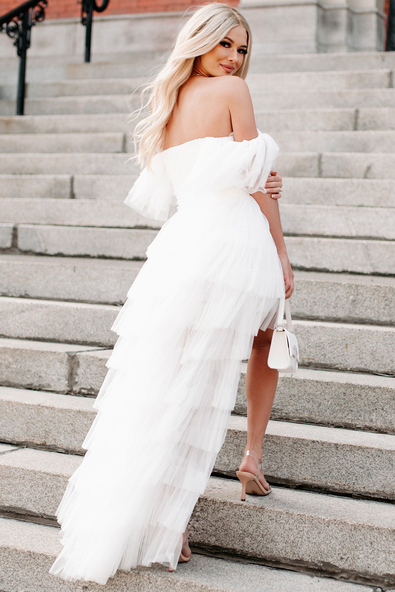 White Tulle Maxi Dress