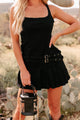 Alt Girl Pleated Double-Belt Mini Dress (Black) - NanaMacs