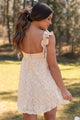 Resisting My Charms Floral Textured Mini Dress (Cream) - NanaMacs