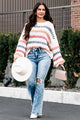 My Favorite Notification Striped Sweater (Ivory/Multi) - NanaMacs