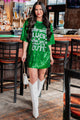 "When You're This Cute" Sequin Mini Dress (Green) - NanaMacs