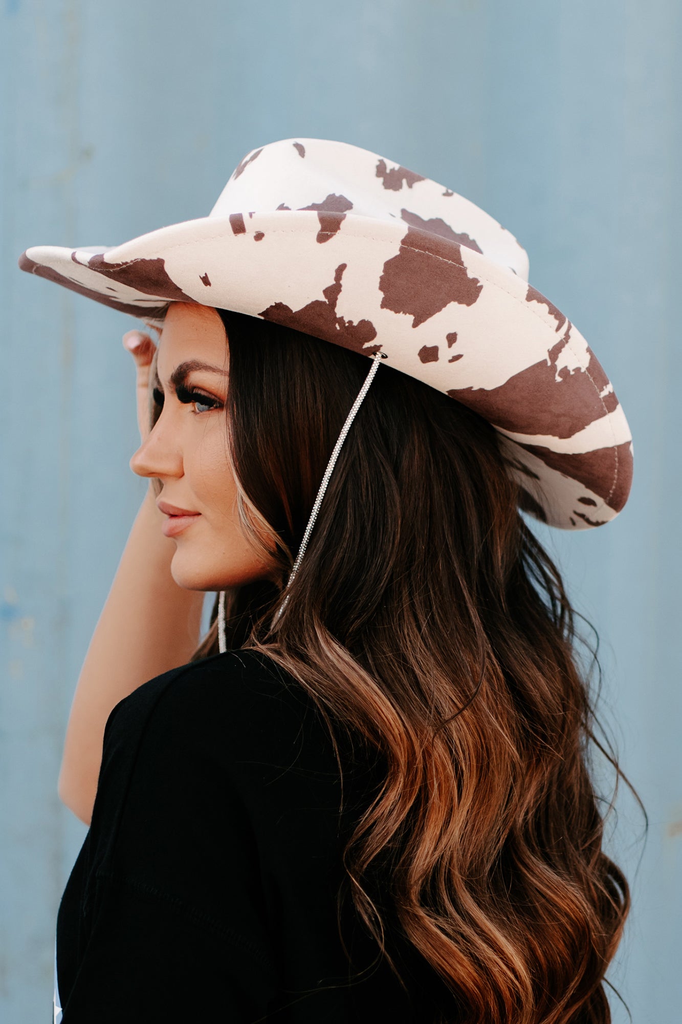 Rodeo Nights Cow Print Cowboy Hat (Brown) - NanaMacs