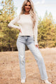 Seraphina Seam Detailed Mid-Rise Straight Leg Risen Jeans (Light) - NanaMacs