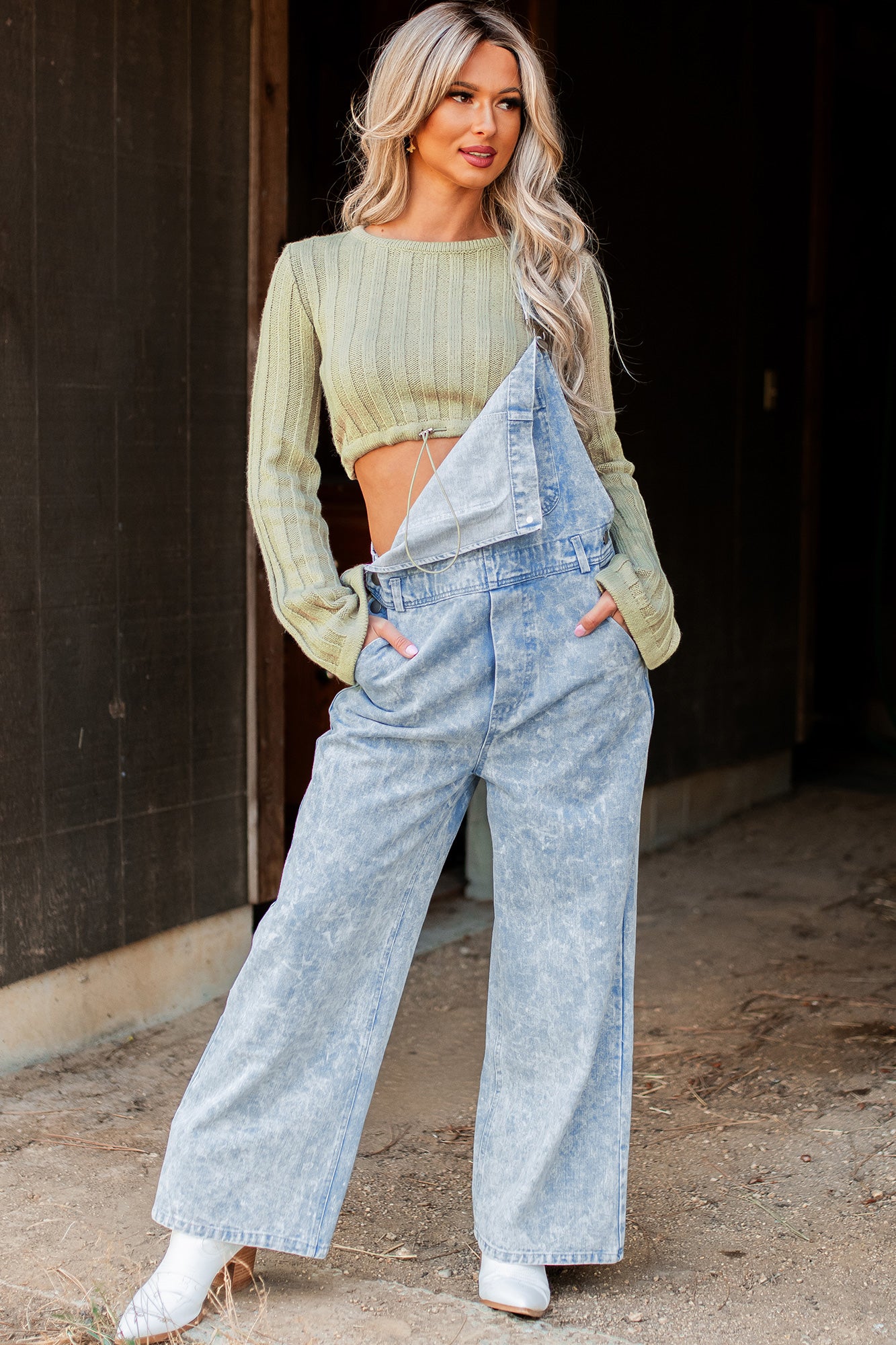 DOORBUSTER Always Problematic Mineral Wash Overalls (Vintage Denim) - NanaMacs