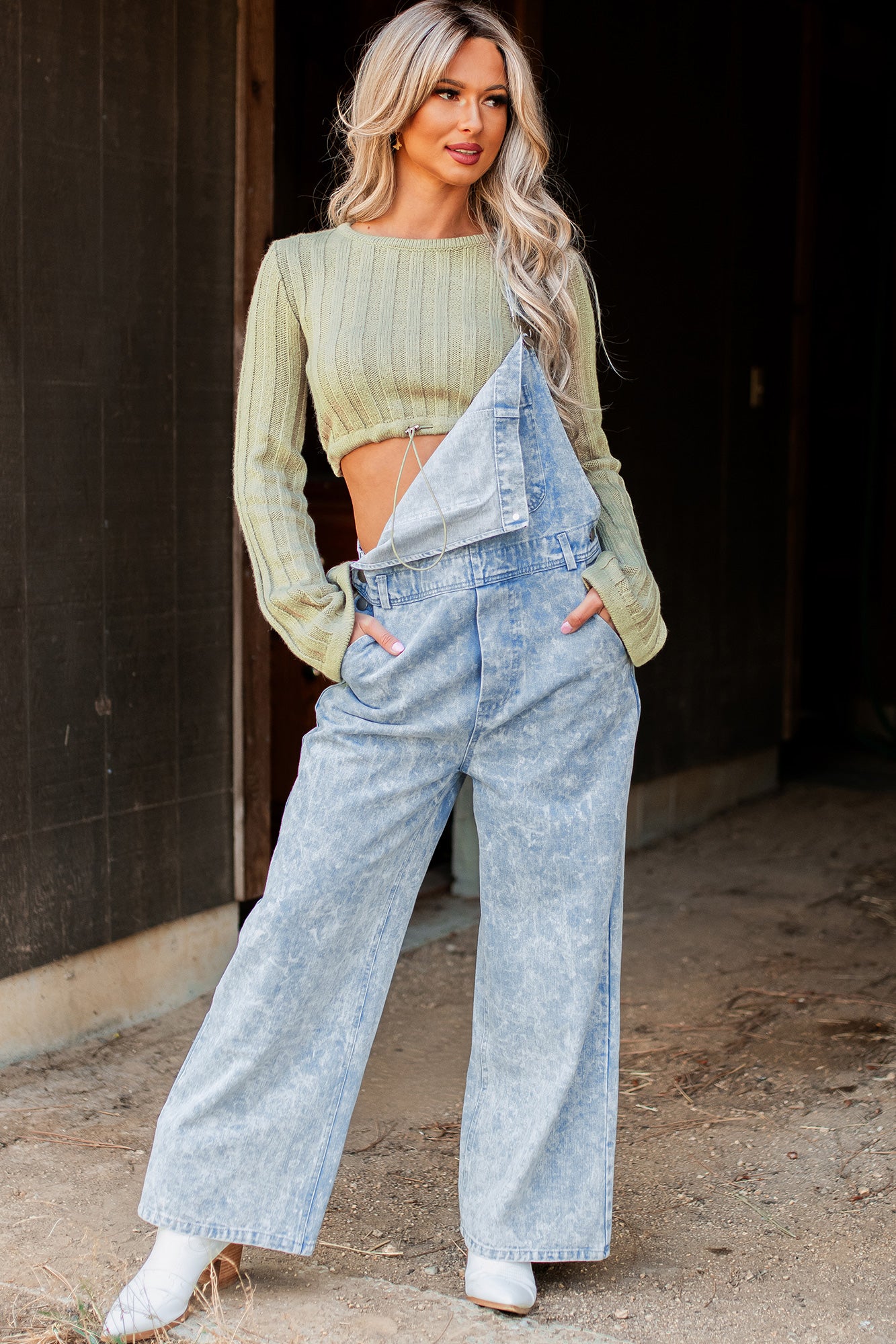 DOORBUSTER Always Problematic Mineral Wash Overalls (Vintage Denim) - NanaMacs