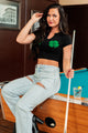 Luck Of The Irish Graphic Crop Tee (Black) - NanaMacs