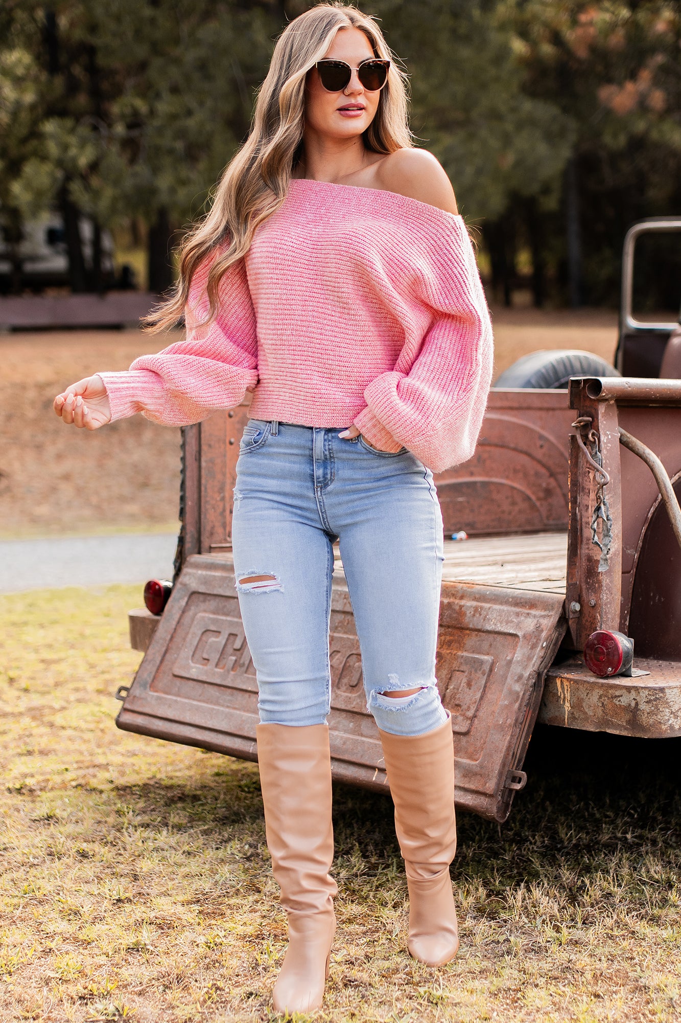 Stay In Your Lane Dolman Sleeve Sweater (Misty Pink) – NanaMacs