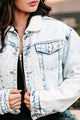 Quick Thinking Sherpa Denim Jacket (Acid Blue) - NanaMacs