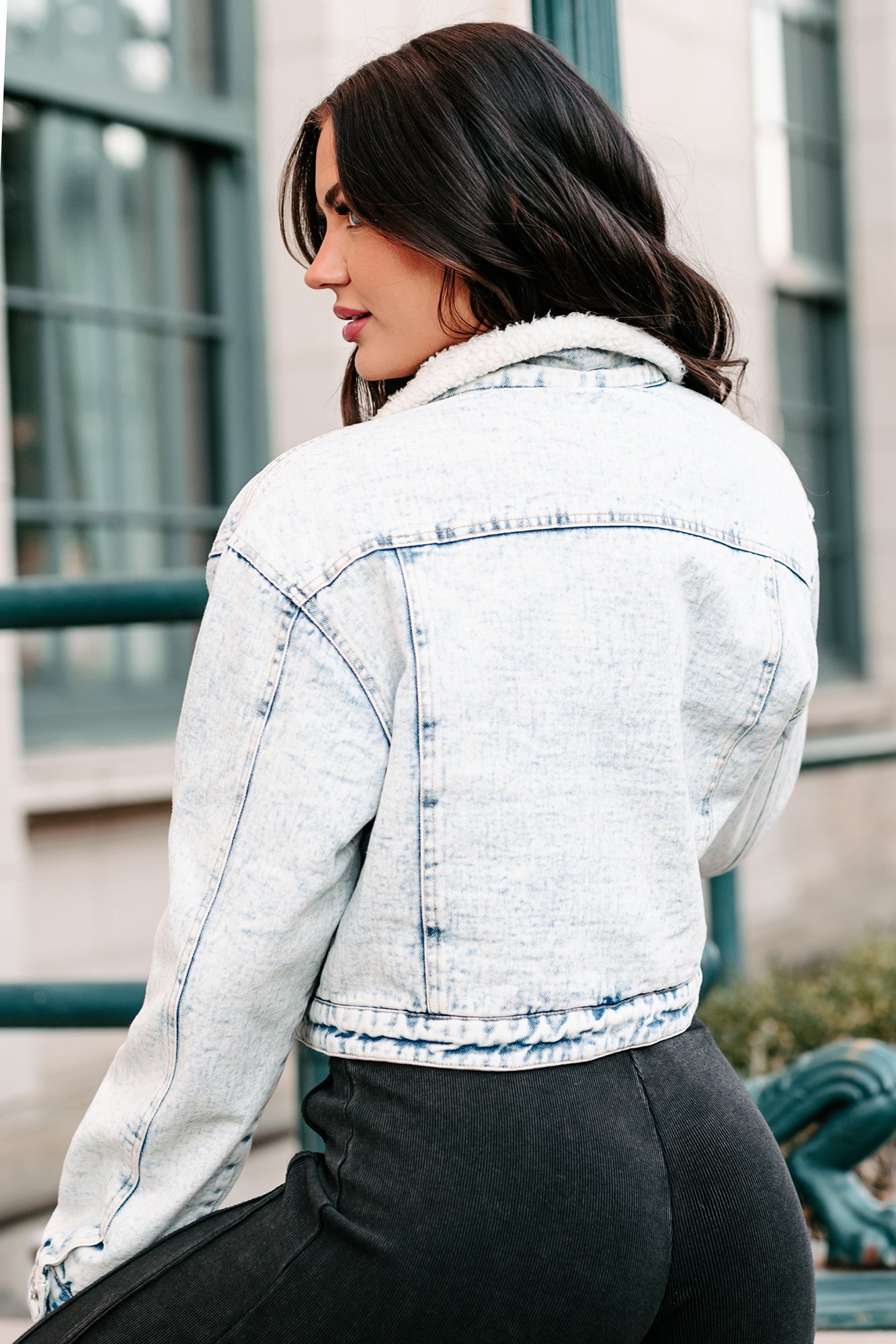 Quick Thinking Sherpa Denim Jacket (Acid Blue) - NanaMacs