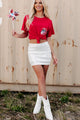 Disco's Not Dead Sequin Mini Skirt (Off White) - NanaMacs