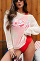 U.S. Of Yay "USA" Crochet Top (Ivory) - NanaMacs