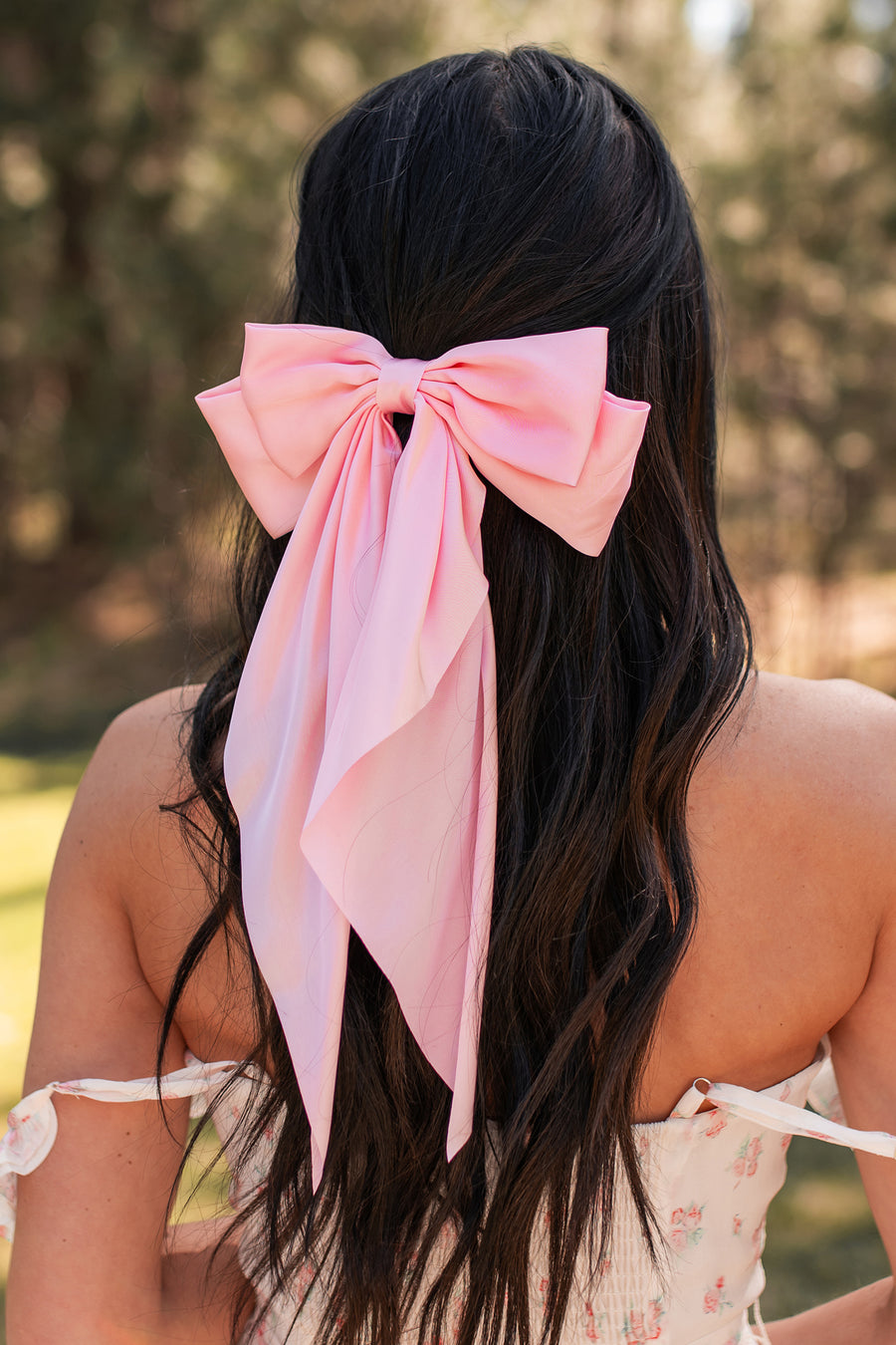 Hello Lovely Barrette Hair Bow (Light Pink) - NanaMacs