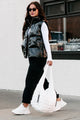 Put You In Your Place Patent Leather Puffer Vest (Black) - NanaMacs