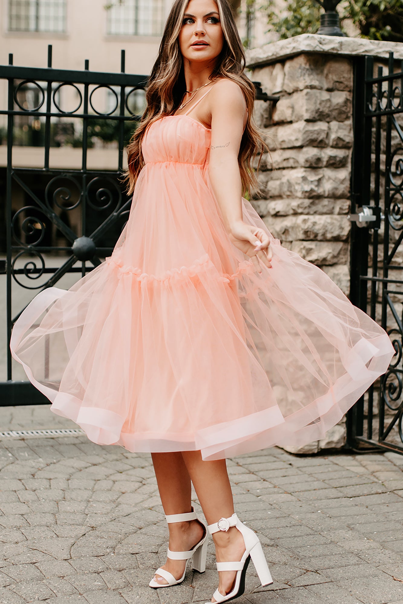 One to Remember Blush Pink Tie-Strap Tiered Babydoll Dress