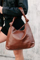 Carefree Miles Faux Leather Hobo Bag (Brown) - NanaMacs